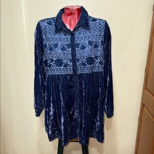 Soft Surroundings velvet top shirt blouse